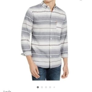 Levi's Black and White Striped Casual Shirt Size L
